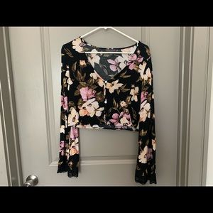Kendall and Kylie Floral Cropped Top